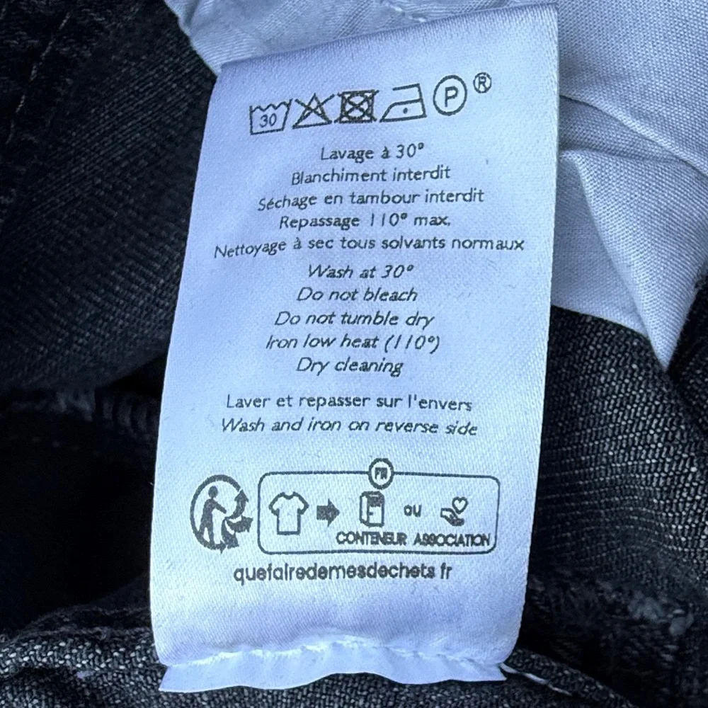 Sezane Le Crop Grey Denim Wide Leg Jeans Size 40 (8/10) Hi Rise Parisian Chic - Picture 7 of 8